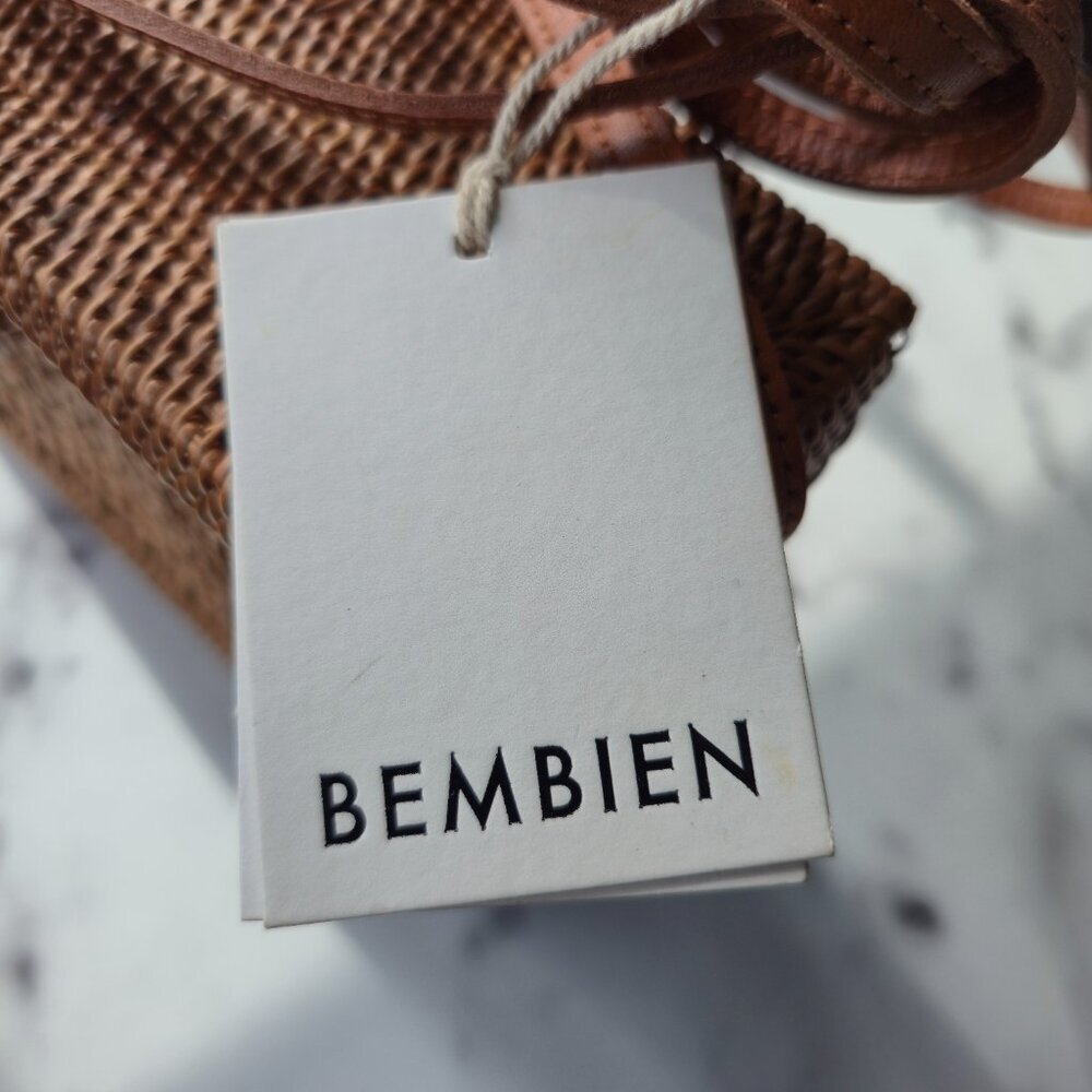Bembien Flora Crossbody Rattan Bag Handmade NEW $210 Straw Woven - Picture 9 of 10
